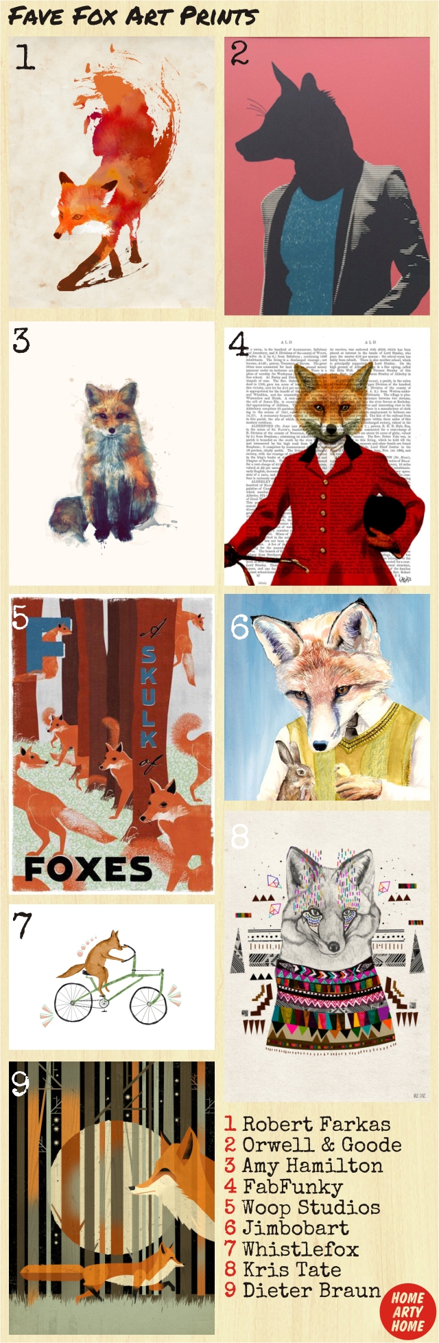 Foxy art prints homeartyhome