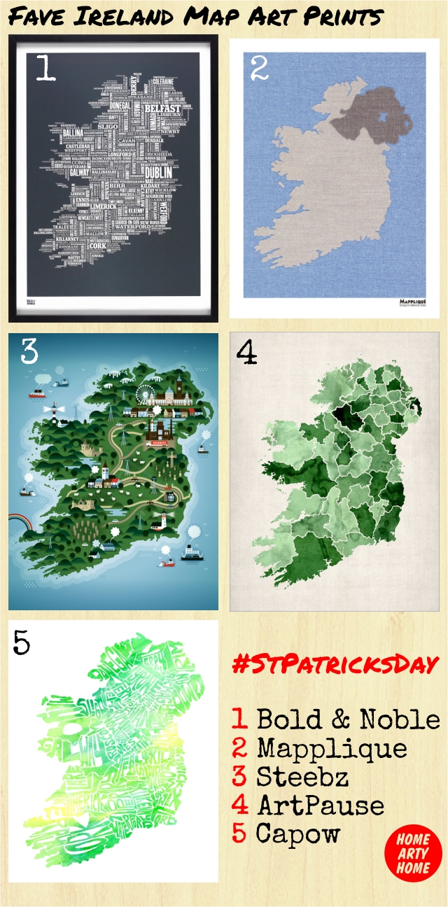 Ireland Map Art Prints homeartyhome