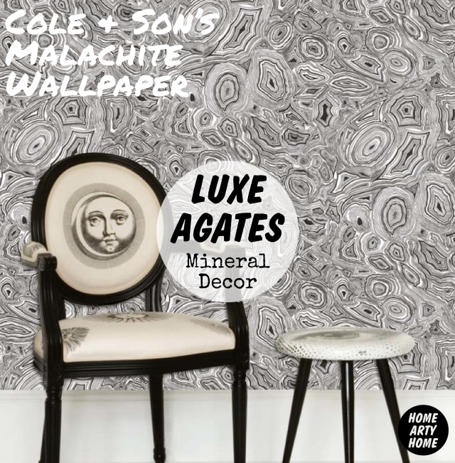 Luxe Agates Mineral Decor homeartyhome Cole and Son Malachite Wallpaper white