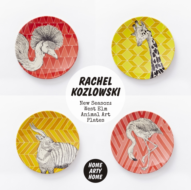 West Elm Animal Art Plates homeartyhome Rachel Kozlowski