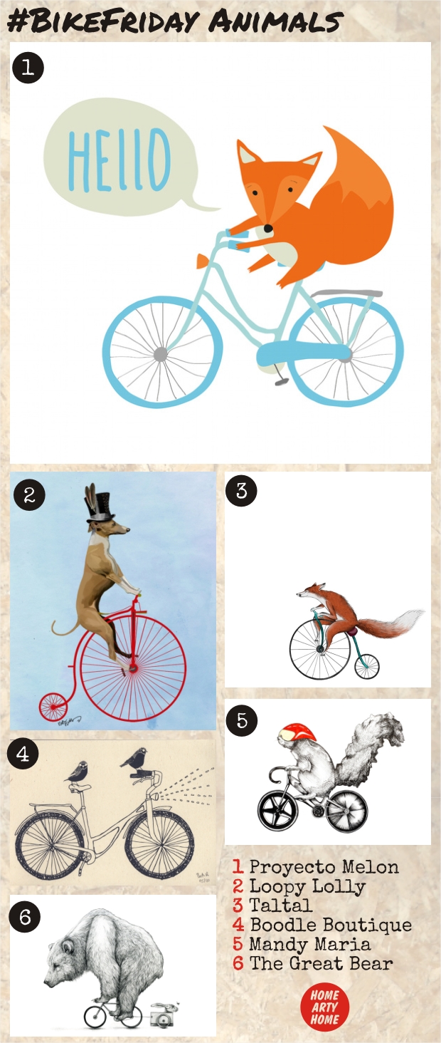 Bike Friday Animals Art Prints homeartyhome