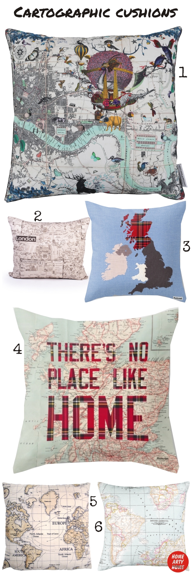 MAP CUSHIONS homeartyhome