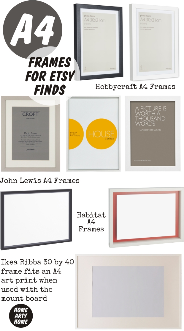 Frames for Etsy Finds homeartyhome a4 frames 2